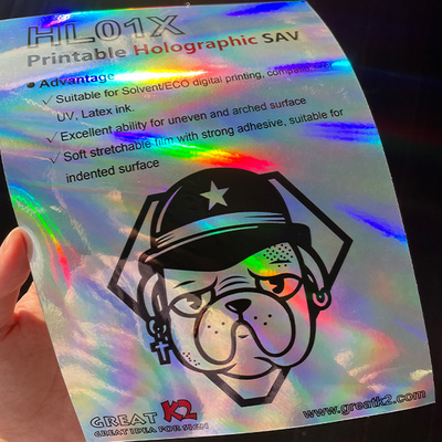 ποιότητας UV Latex Printable Adhesive Vinyl Eco Solvent Rainbow Holographic Vinyl εργοστάσιο